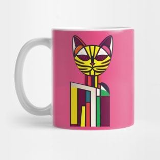 Abstract Geometric Cubist Cat Mug